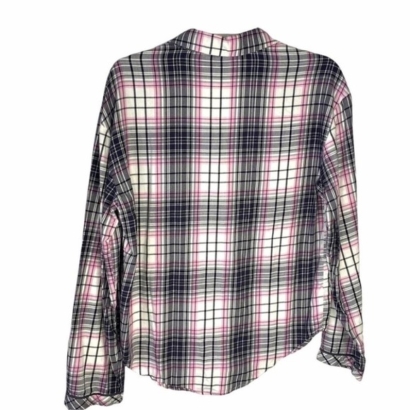 Victoria's Secret Pajama Top Button Down Shirt Plaid Long Sleeves XSmall - Picture 3 of 6